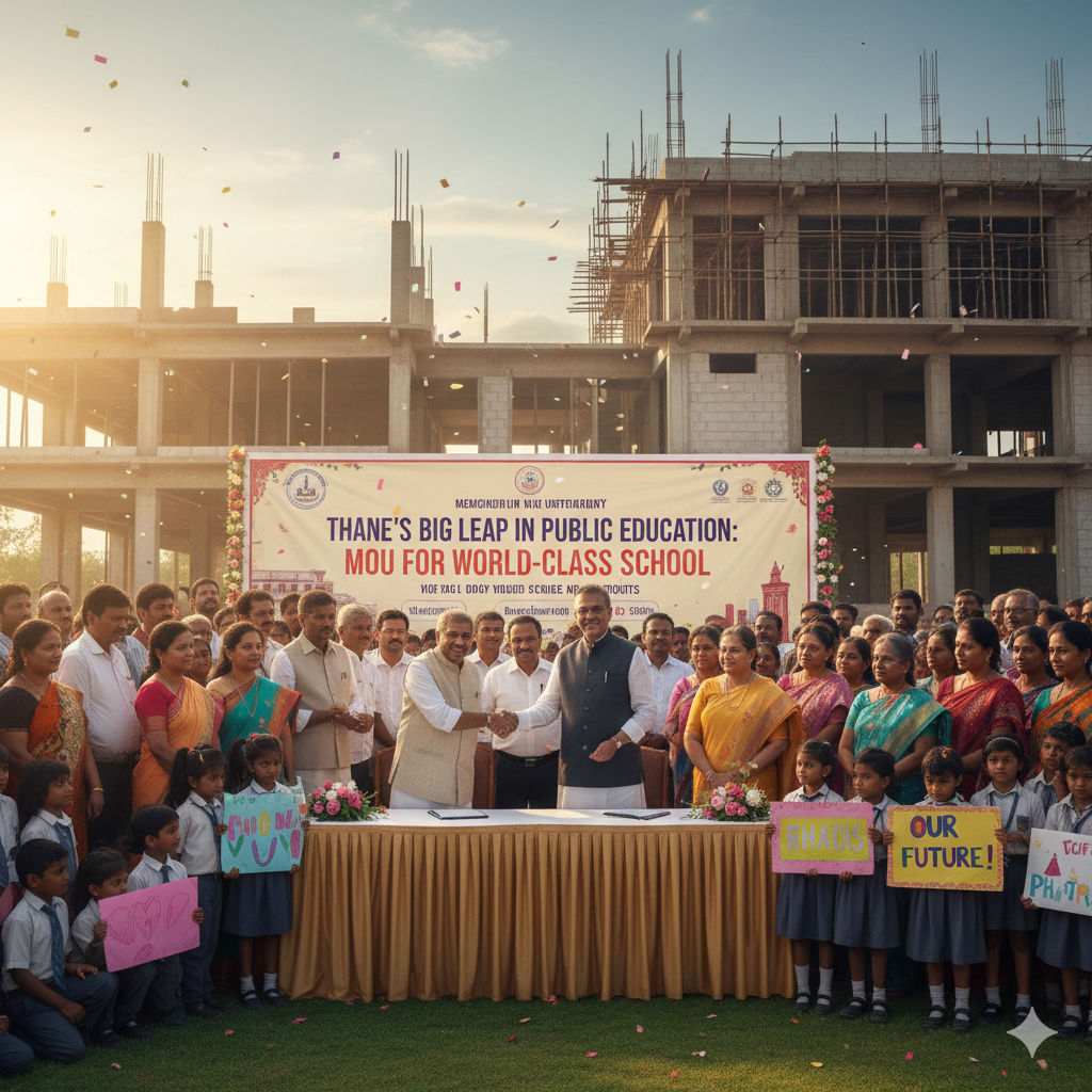 Thane’s Big Leap in Public Education: New MoU Paves the Way for a World-Class School for Underprivileged Children