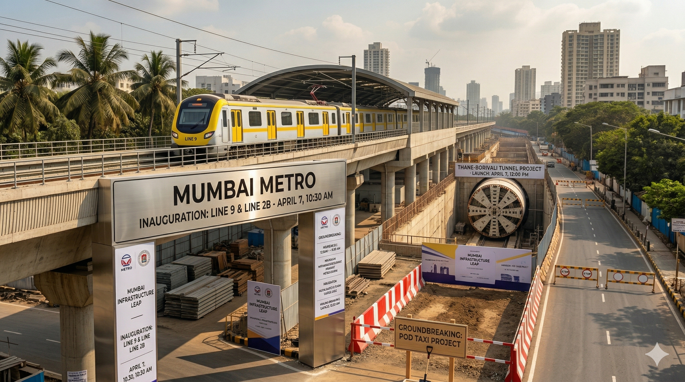 Mumbai To Witness Mega Infra Boost On April 7 With Metro Lines 9 & 2B Launch, Thane–Borivali Tunnel Work & Pod Taxi Project