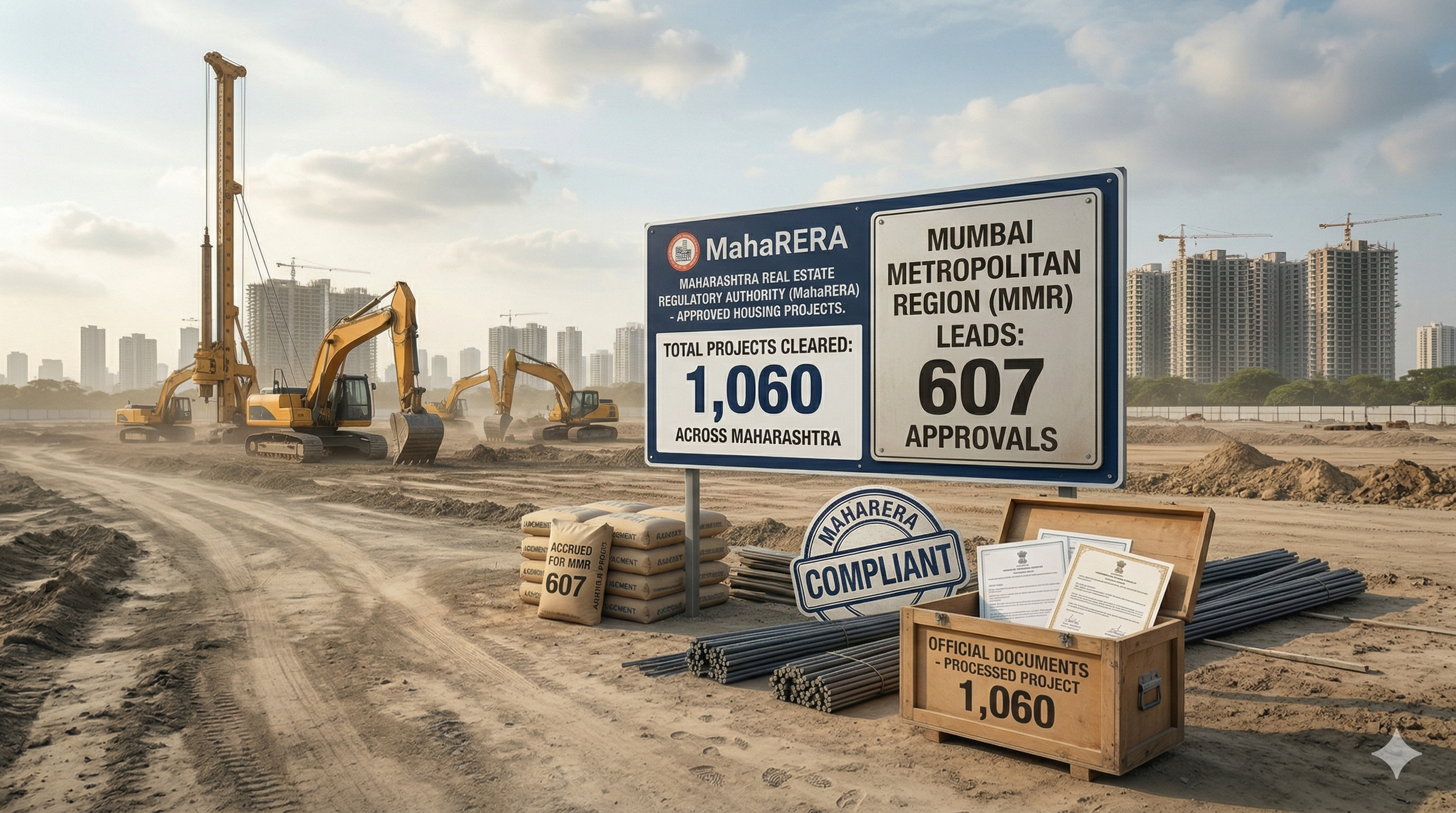 MahaRERA Clears 1,060 Housing Projects Across Maharashtra, MMR Leads With 607 Approvals