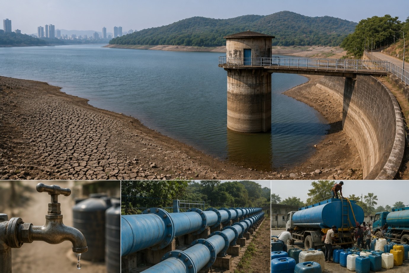 Mumbai’s Seven Lakes Hold Just 19.22% Water Stock Despite 10% Water Cut; BMC Moves to Secure Supply Till August