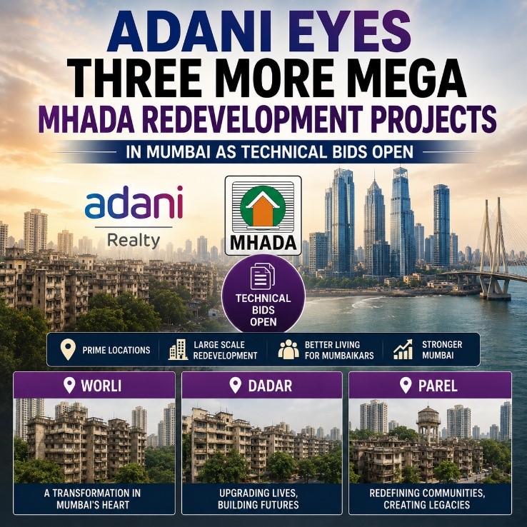 Adani Eyes Three More Mega MHADA Redevelopment Projects in Mumbai as Technical Bids Open