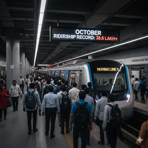 Mumbai’s Underground Revolution: Metro Aqua Line 3 Crosses 38.6 Lakh Riders in October, Setting New Records