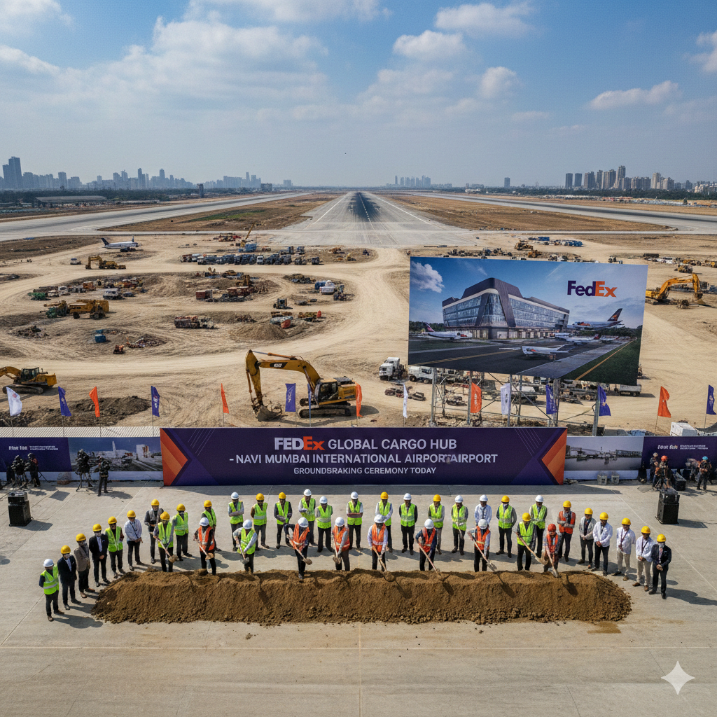 FedEx to Anchor Navi Mumbai International Airport with Major Cargo Hub, Groundbreaking Today