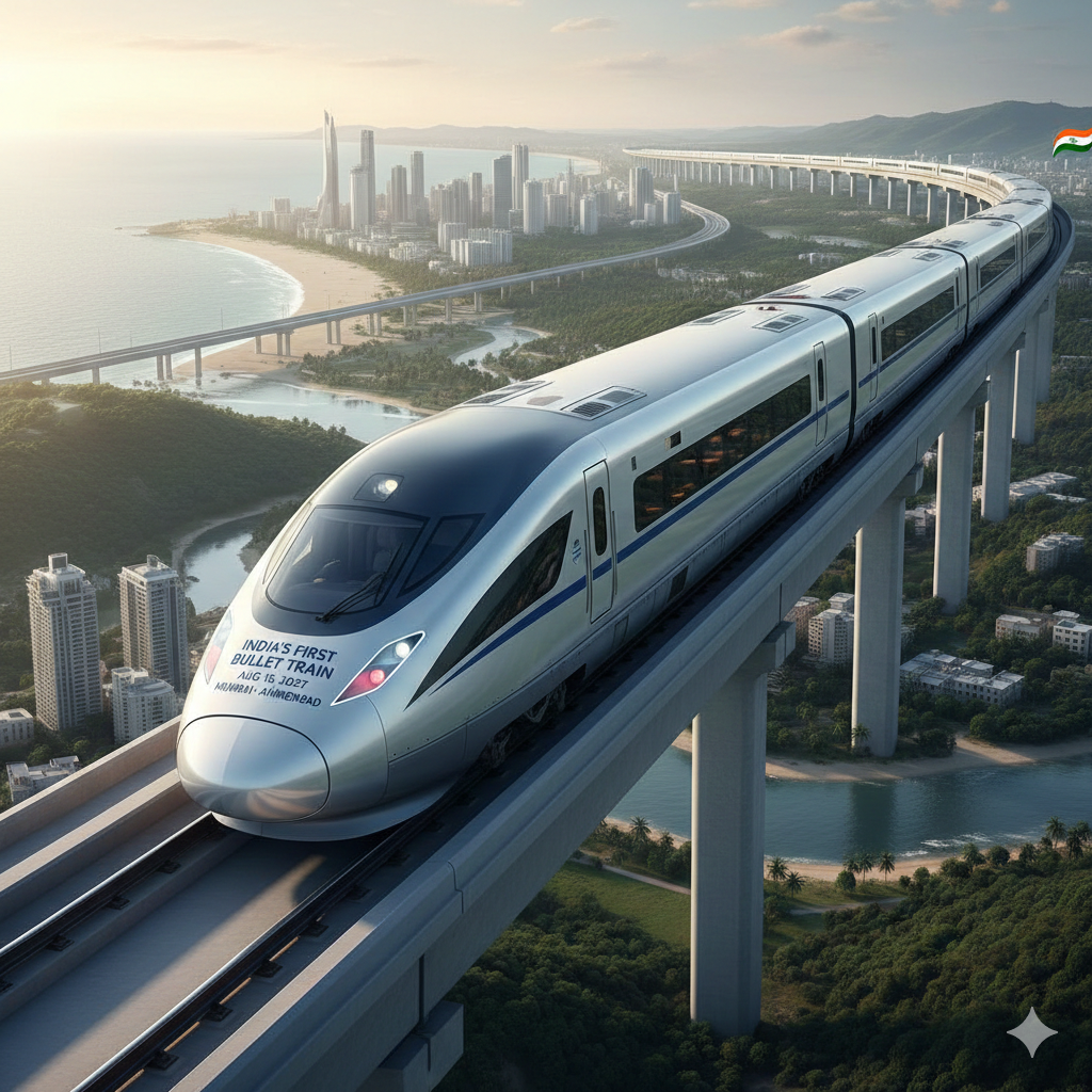 India’s First Bullet Train To Launch On August 15, 2027 Between Mumbai And Ahmedabad; Phased Operations Planned
