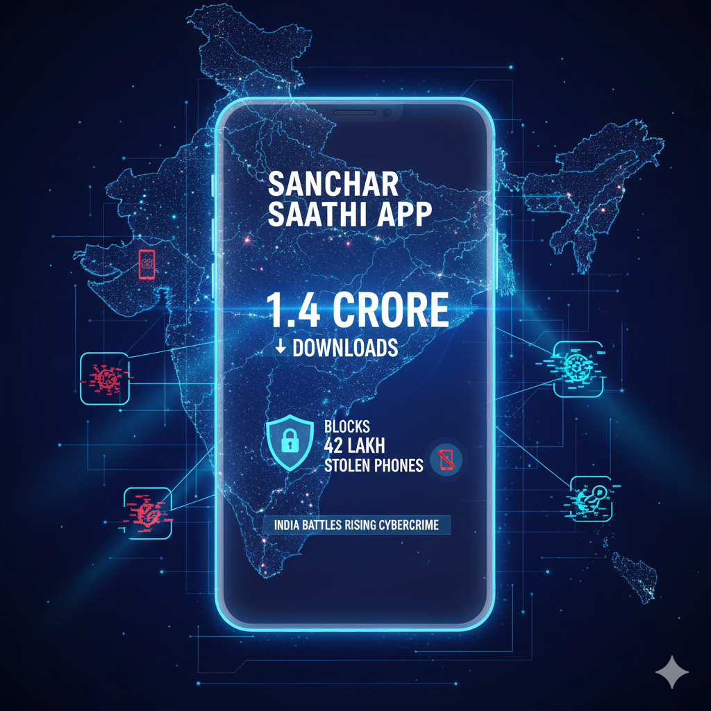 Sanchar Saathi App Crosses 1.4 Crore Downloads, Blocks 42 Lakh Stolen Phones as India Battles Rising Cybercrime 