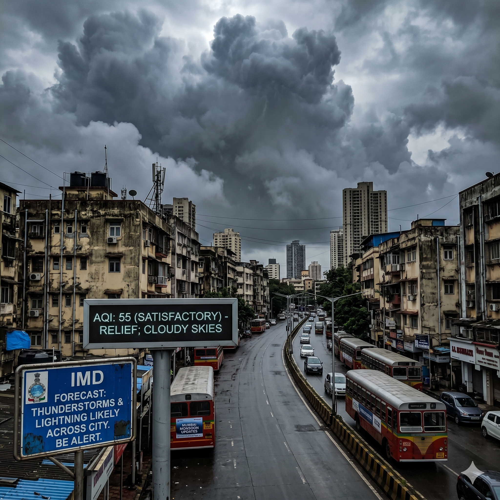 Mumbai Weather Update: Cloudy Skies Bring AQI Relief; IMD Predicts Thunderstorms Across City