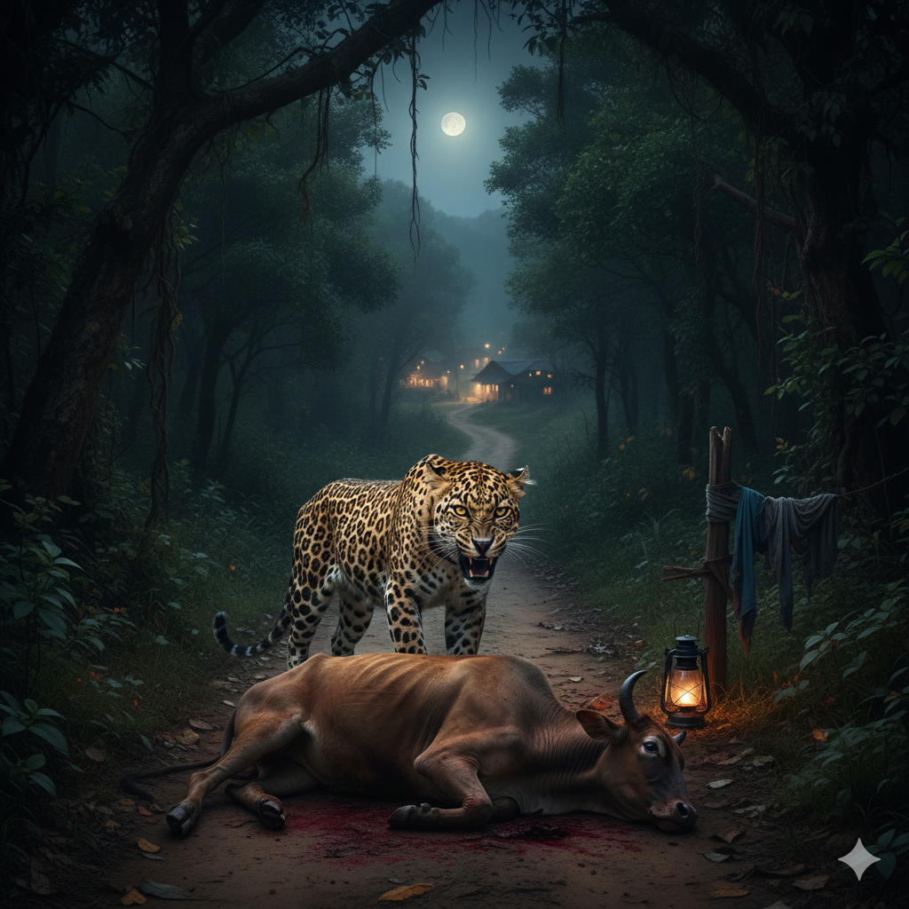 Leopard Attack In Shahapur Sparks Panic After Cow Killed, Highlighting Rising Man–Animal Conflict In Thane District