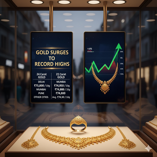 Gold Surges to Record Highs, 22 & 24 Carat Prices in Delhi, Mumbai, Pune, and Other Cities