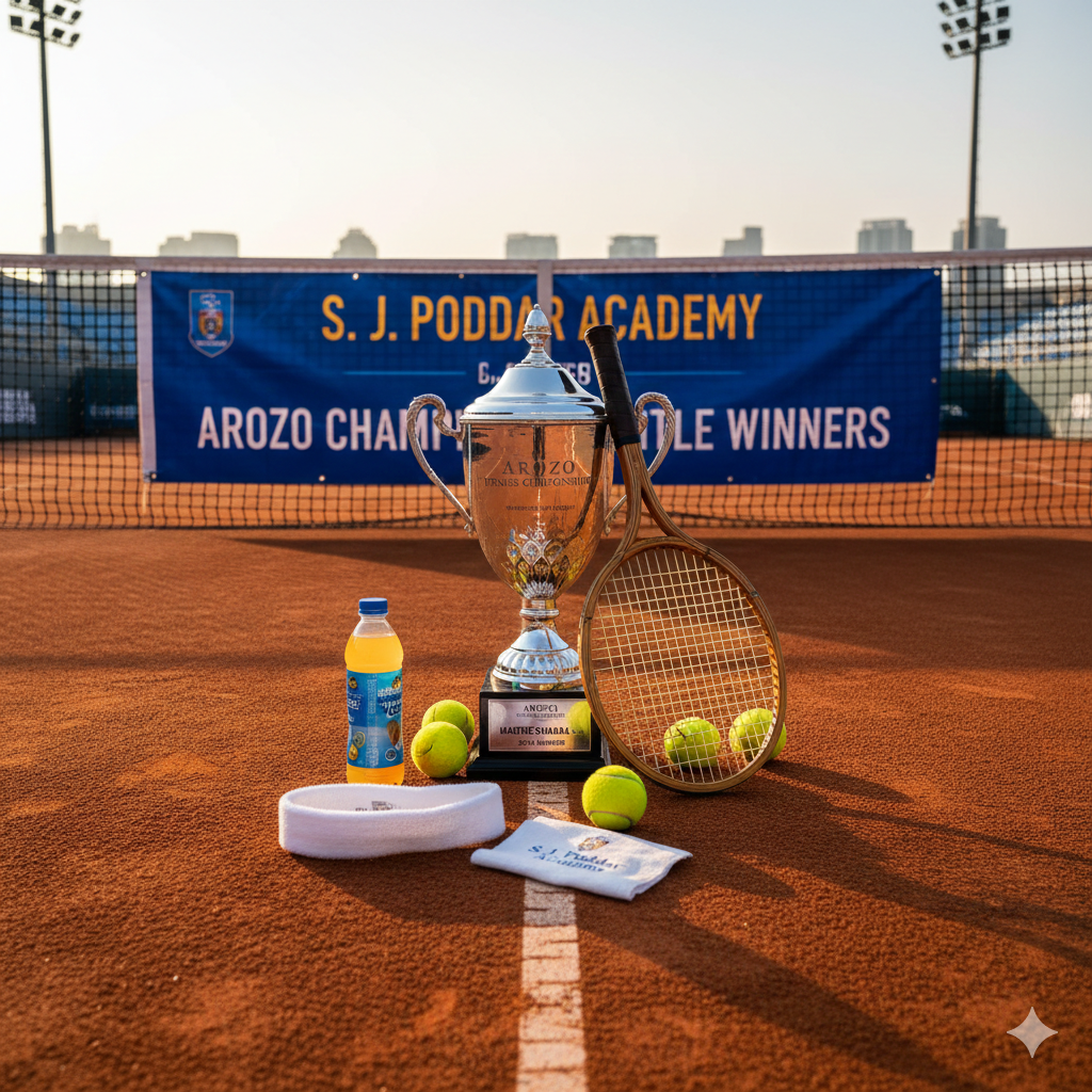 S J Poddar Academy’s Budding Tennis Star Maitre Sharma Clinches Arozo Tennis Championship Title