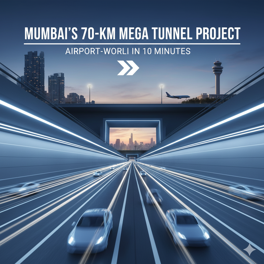 Mumbai’s 70-Km Mega Tunnel Project: The Game-Changing Corridor Set to Cut Airport–Worli Travel to 10 Minutes