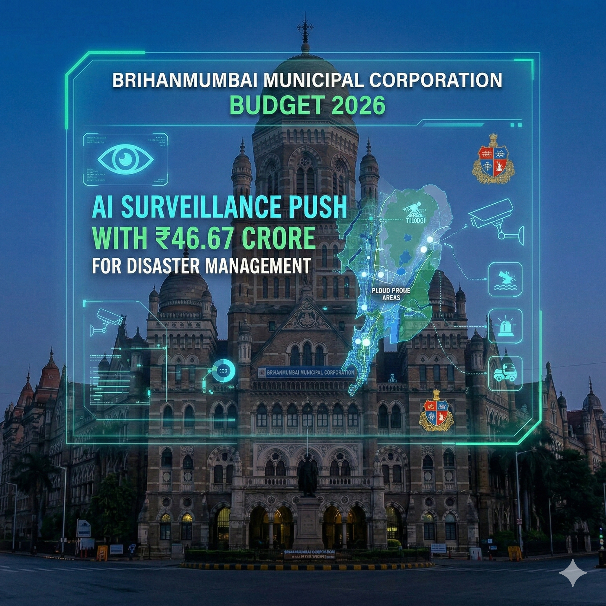 Brihanmumbai Municipal Corporation Budget 2026: AI Surveillance Push With 46.67 Crore For Disaster Management