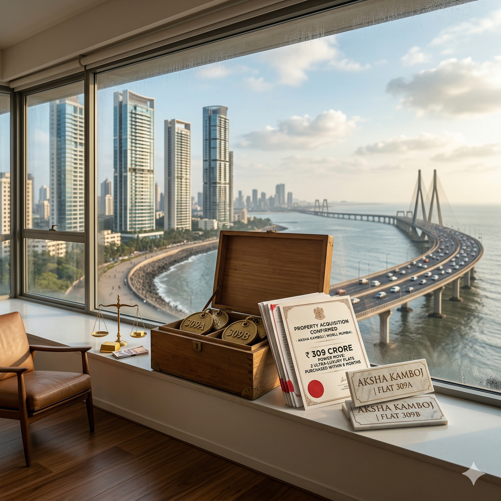 309 Crore Power Move: Aksha Kamboj Buys 2 Ultra-Luxury Flats in Worli Within 6 Months