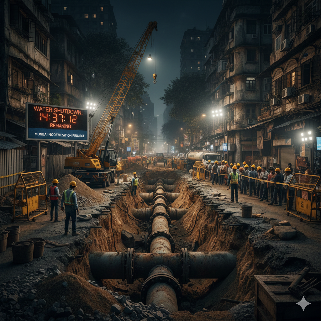 Massive 24-Hour Water Shutdown Signals Mumbai’s Urgent Push to Modernise Its Ageing Pipeline Network