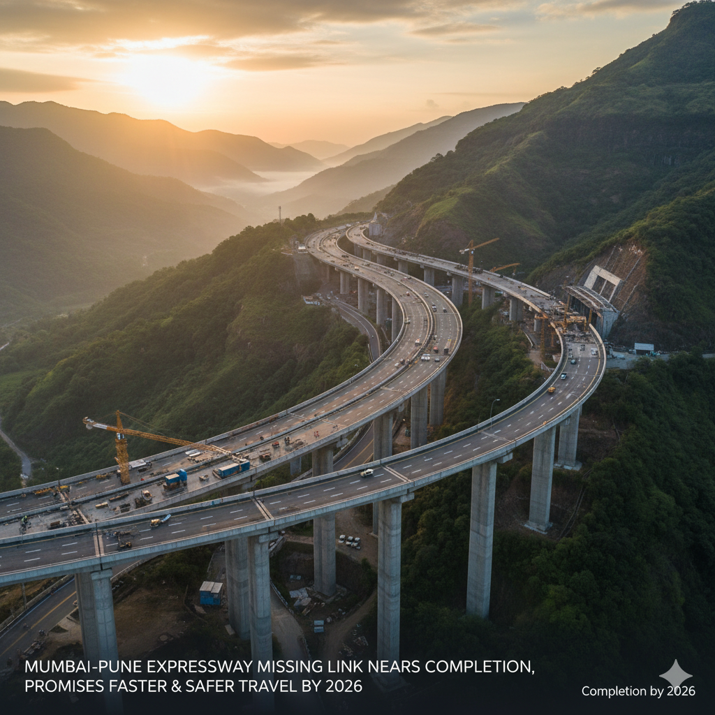 Mumbai–Pune Expressway Missing Link Nears Completion, Promises Faster & Safer Travel by 2026