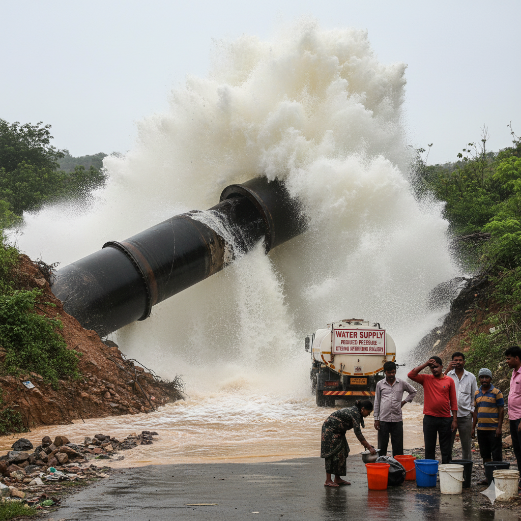 Morbe Dam Pipeline Leak Disrupts Water Supply in Navi Mumbai, Evening Distribution at Reduced Pressure