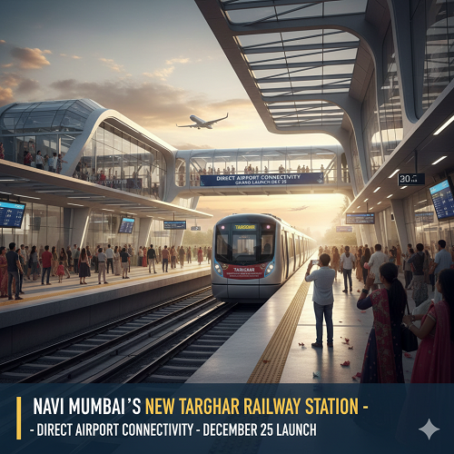 Navi Mumbai Welcomes New Targhar Railway Station With Direct Airport Connectivity, Setting the Stage for December 25 Launch 