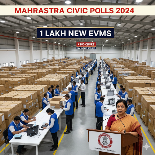 Maharashtra Set for Massive Civic Poll Push as SEC Seeks ₹200 Crore for 1 Lakh New EVMs 
