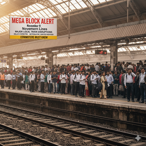 Mumbai Mega Block Alert: November 9 Brings Major Local Train Disruptions on Central and Western Lines, What Commuters Must Know