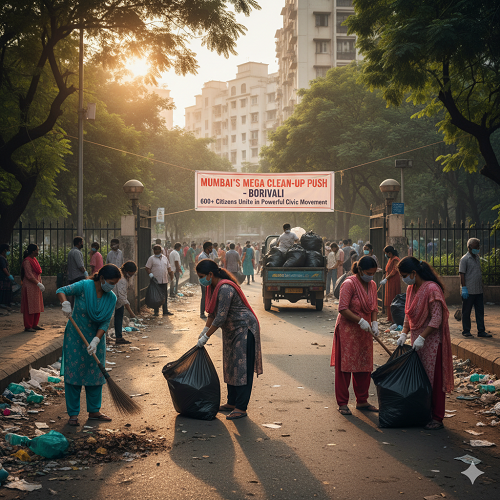 Mumbai’s Mega Clean-Up Push Transforms Borivali, 600+ Citizens Unite in Powerful Civic Movement